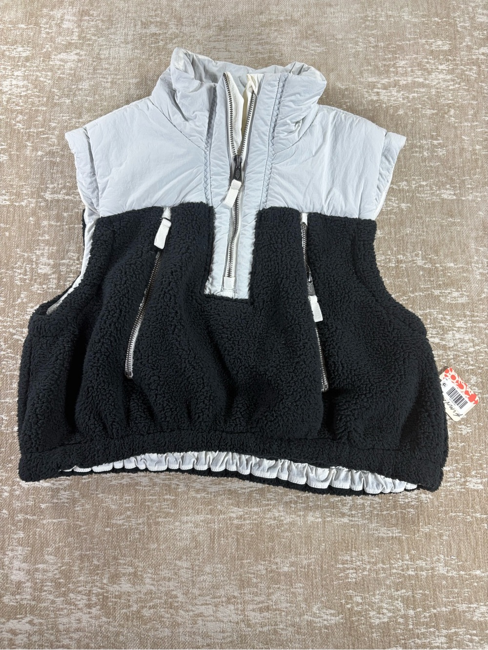 FP Movement Black Sherpa Vest with Light Gray *See Description*